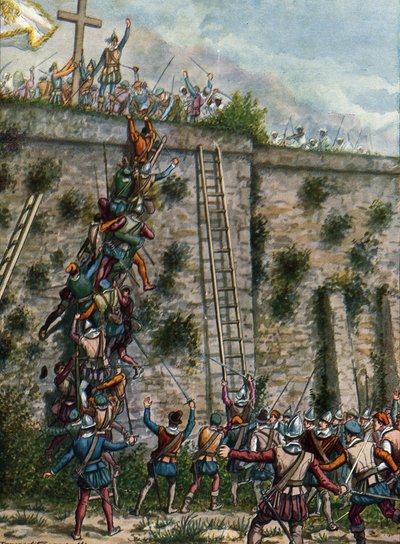 The Soldiers of Afonso Albuquerque Attacking Aden by Tancredi Scarpelli
